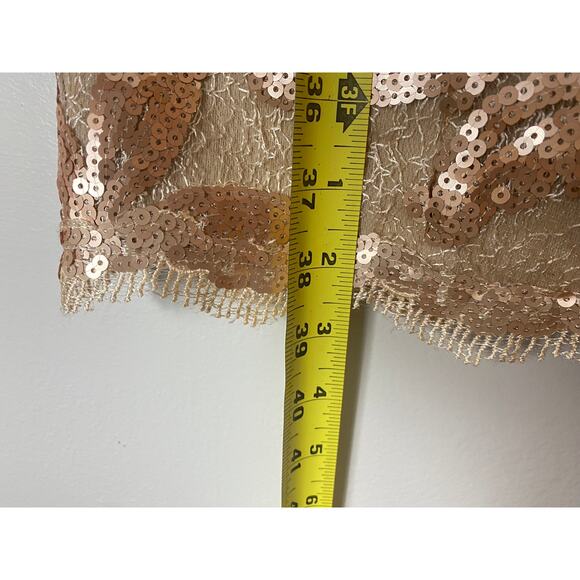 JS COLLECTIONS DRESS 2 GOLD SEQUIN FALL WEDDING GUEST SHORT COCKTAIL LACE - Picture 16 of 16